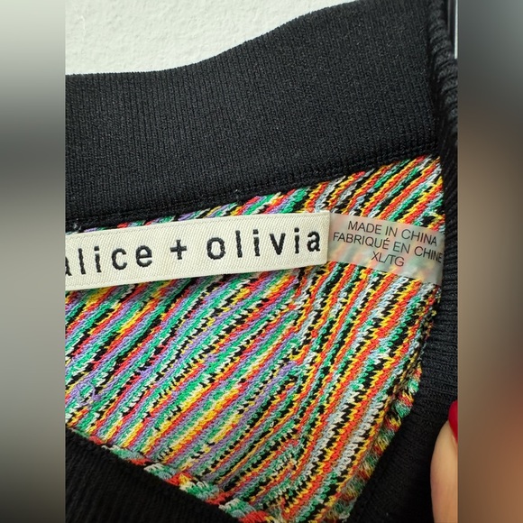 ALICE AND OLIVIA Bunnie Patchwork Stripe Mini Skirt In Multi Size XL - Picture 6 of 6